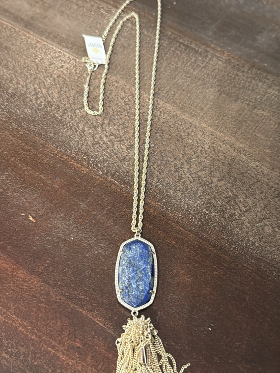 Kendra Scott Jewelry - Kendra Scott Blue Stone Tassel Pendant Necklace in Gold